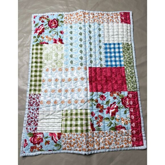 MARTHA STEWART everyday Quilted Design floral Standard pillowcases white blue - Picture 8 of 9